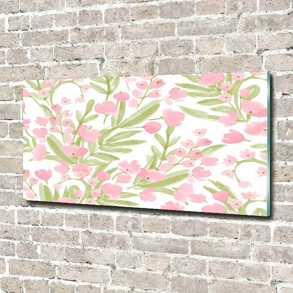 Schilderij op glas Bloemenpatroon