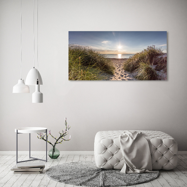 Schilderij op glas duinen aan zee