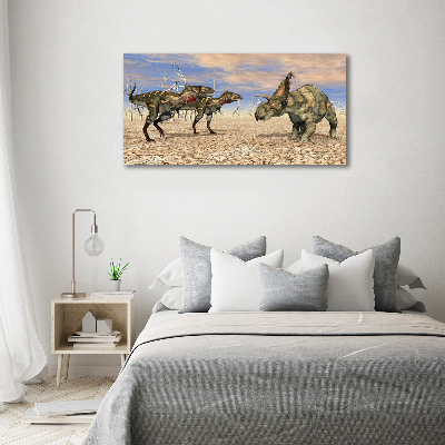 Glazen schilderij Dinosaurussen