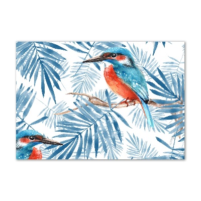 Schilderij glas Planten en vogels