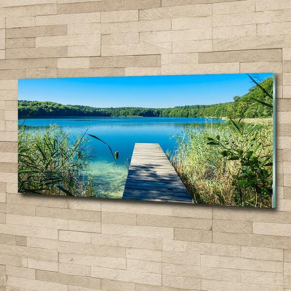 Schilderij op glas Steiger aan het meer