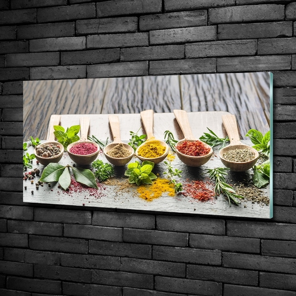 Schilderij glas Kleurrijke kruiden