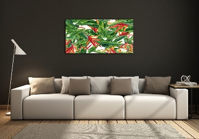 Foto schilderij op glas Bloemenpatroon