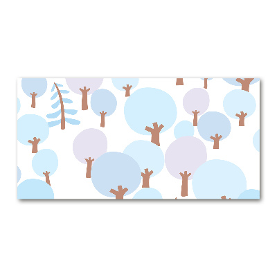 Schilderij glas Kleurrijke bomen