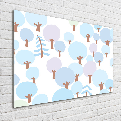 Schilderij glas Kleurrijke bomen