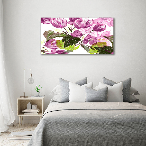 Schilderij op glas Bloemenpatroon