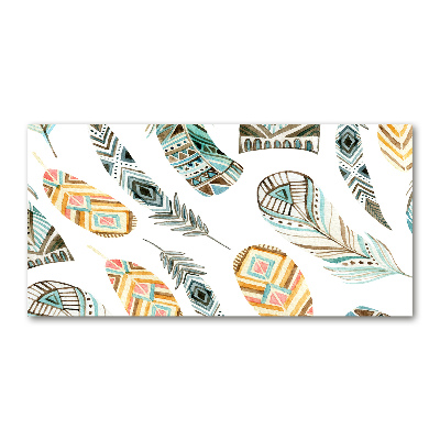 Foto schilderij op glas Etnische veren