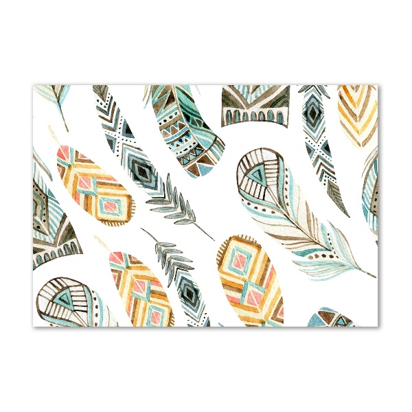Foto schilderij op glas Etnische veren