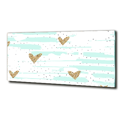 Fotoobraz na ścianę szklany Złote serca tło