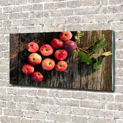 Foto schilderij op glas Appels op tafel