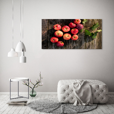 Foto schilderij op glas Appels op tafel