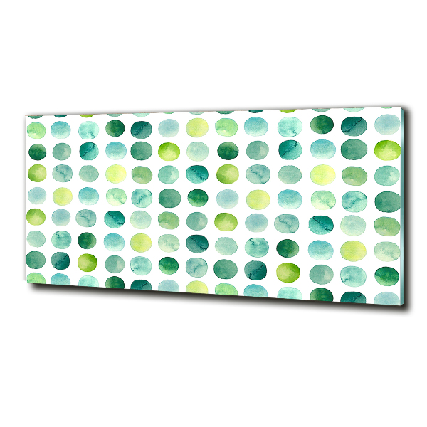 Schilderij glas Groene stippen