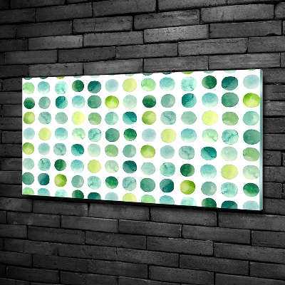 Schilderij glas Groene stippen