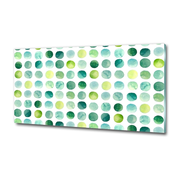 Schilderij glas Groene stippen