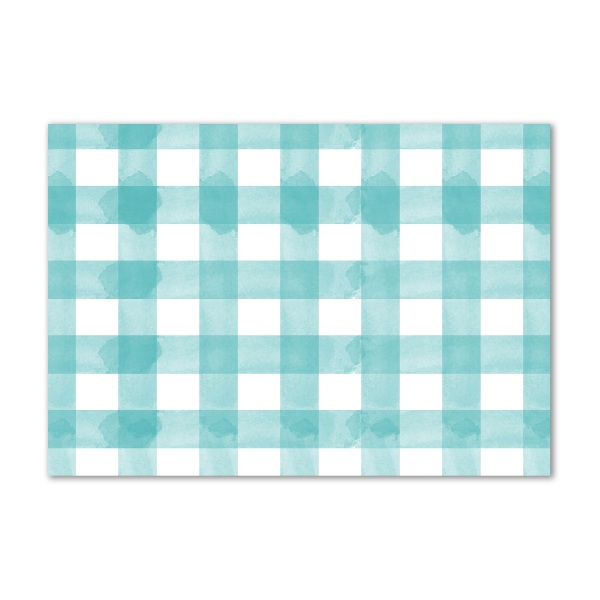 Foto schilderij op glas Blauw geblokt