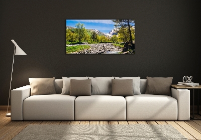 Foto schilderij op glas Een rivier in de bergen