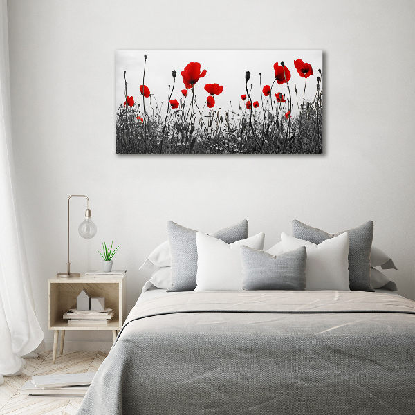 Schilderij glas Klaprozen