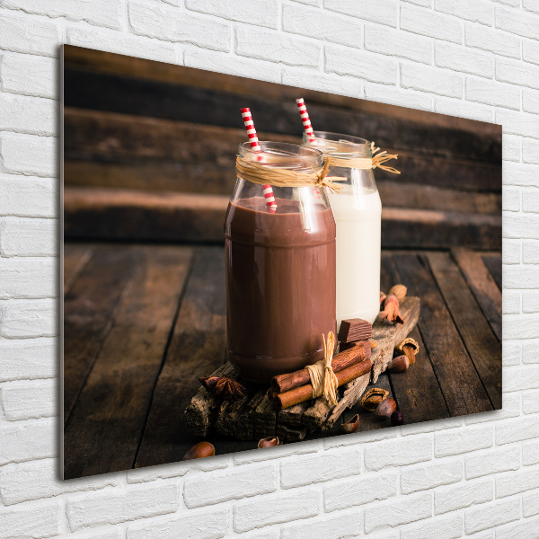 Foto schilderij op glas Cocktails in potjes