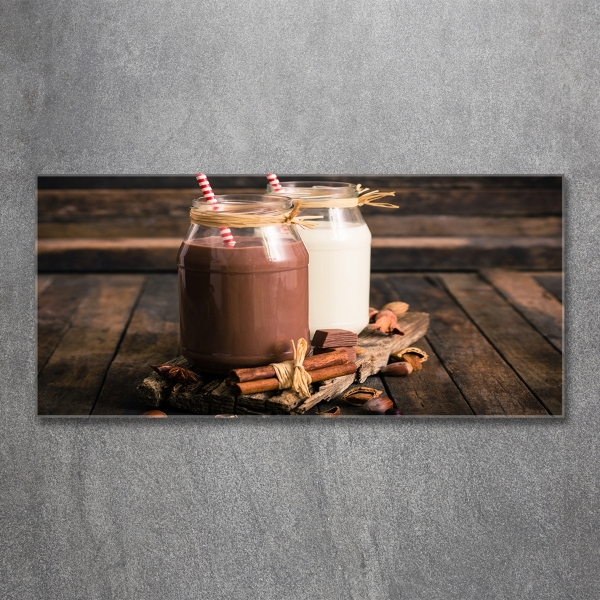 Foto schilderij op glas Cocktails in potjes