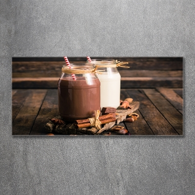 Foto schilderij op glas Cocktails in potjes