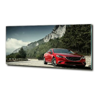 Schilderij glas Auto in de bergen