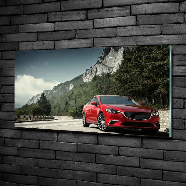 Schilderij glas Auto in de bergen