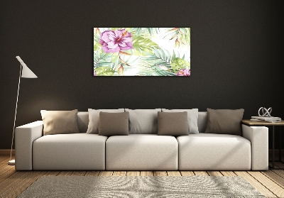 Schilderij op glas Hawaiiaanse bloemen