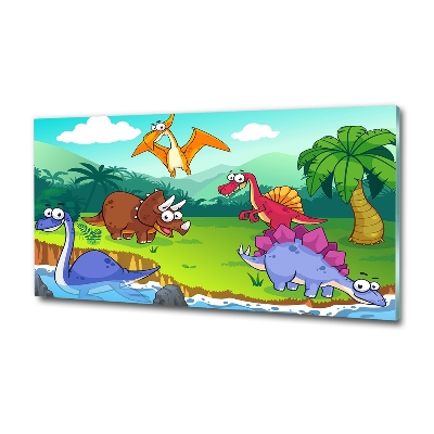 Schilderij glas Dinosaurussen