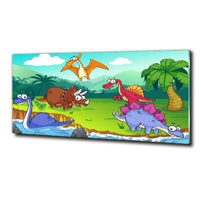 Schilderij glas Dinosaurussen