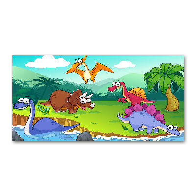 Schilderij glas Dinosaurussen