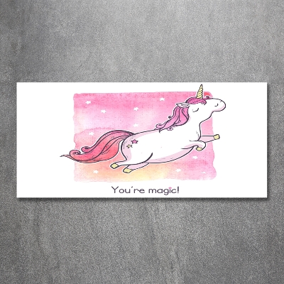 Glazen schilderij Roze eenhoorn