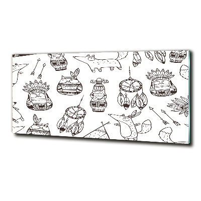 Foto schilderij op glas Indische uilen