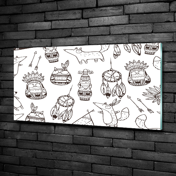 Foto schilderij op glas Indische uilen