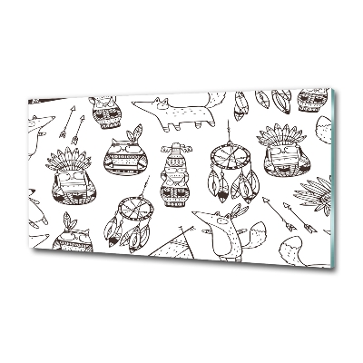 Foto schilderij op glas Indische uilen