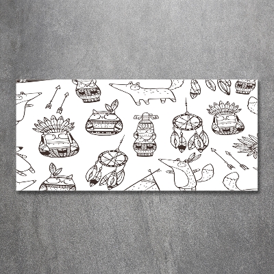 Fotoobraz na ścianę szklany Indiańskie sowy