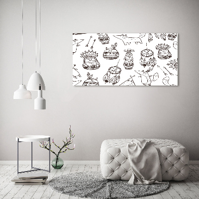 Foto schilderij op glas Indische uilen