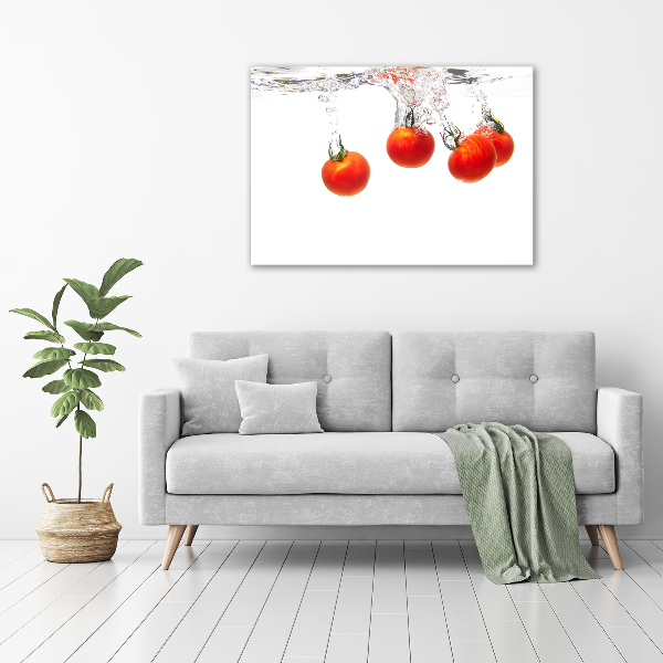 Schilderij glas Tomaten onder water