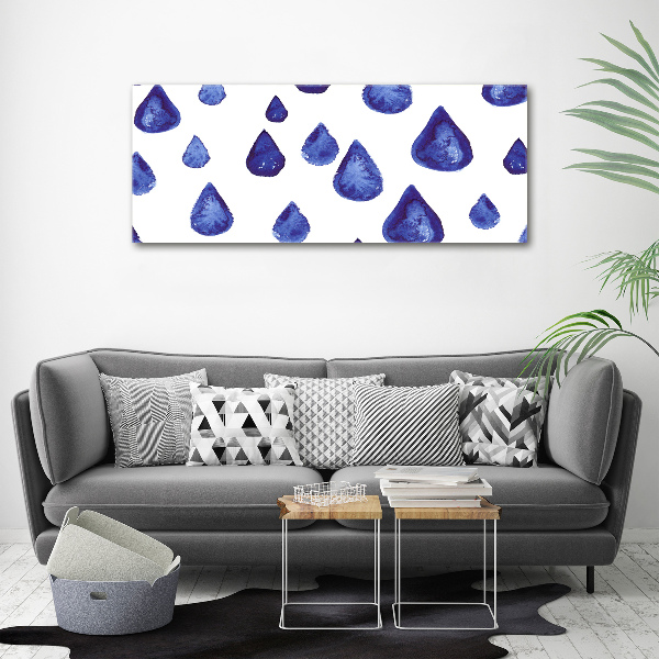 Schilderij op glas Blauwe druppels
