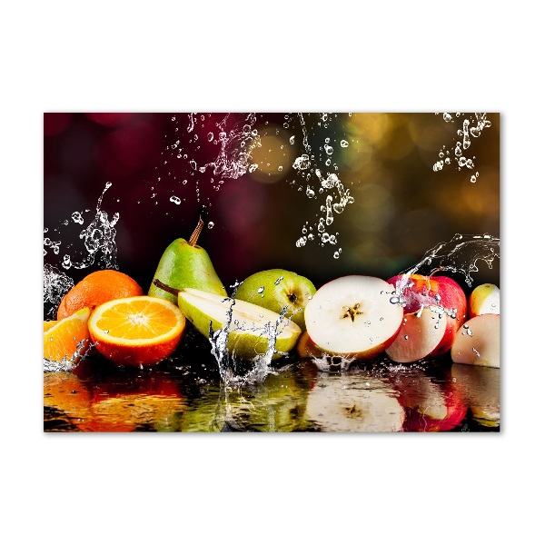 Glazen schilderij Fruit en water