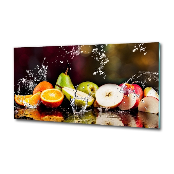Glazen schilderij Fruit en water