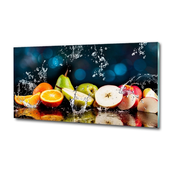 Foto schilderij op glas Fruit en water