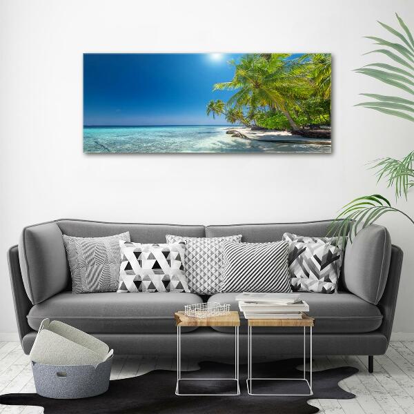 Schilderij glas strand van de Malediven