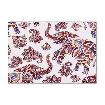 Schilderij glas Olifantenornamenten