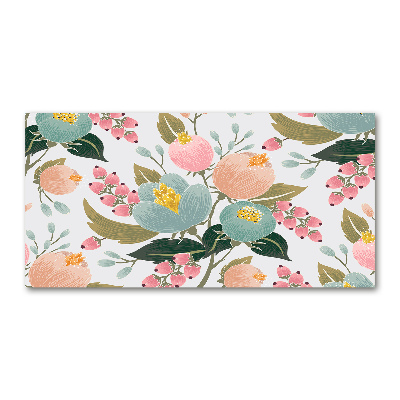 Schilderij op glas Bloemenpatroon