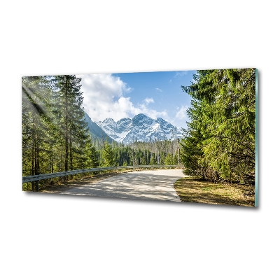 Schilderij op glas Tatra-gebergteweg