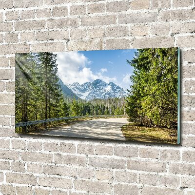 Schilderij op glas Tatra-gebergteweg