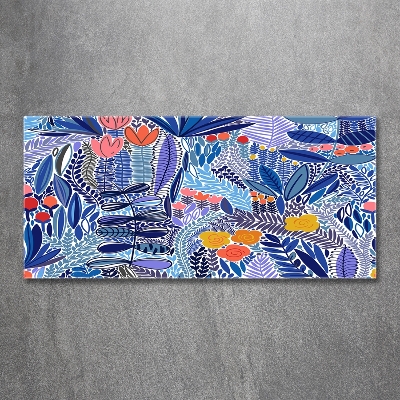 Schilderij glas Bloemenpatroon