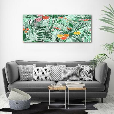 Glazen schilderij Bloemenpatroon