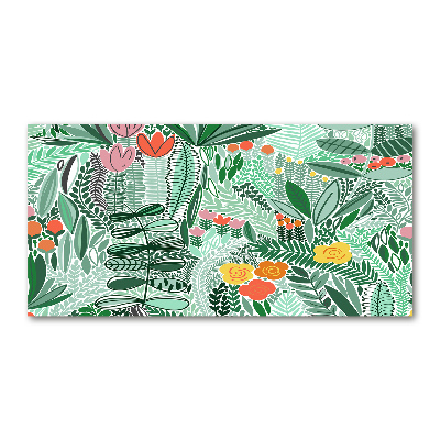 Glazen schilderij Bloemenpatroon