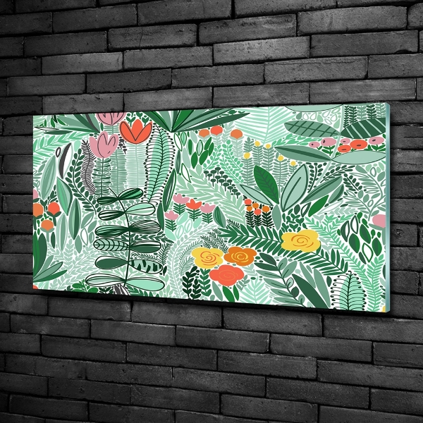 Glazen schilderij Bloemenpatroon